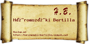 Háromszéki Bertilla névjegykártya